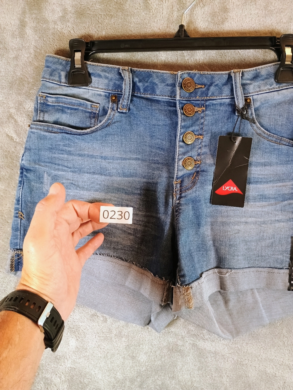 NWT Mudd Juniors Light Blue Denim Button-Front Jean Shorts Size 11 - Picture 13 of 14